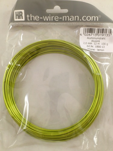 Aluminium wire lemon 2mmx12m